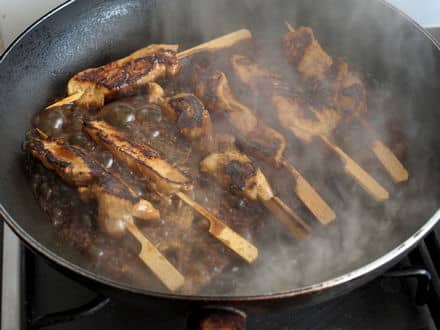 Brochettes de poulet caramélisation