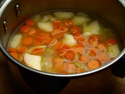 Soupe de pâtisson avant mixage