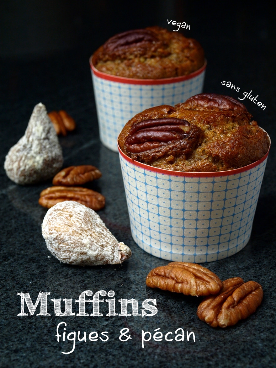 Muffins sans gluten aux noix de pécan et figues sèches