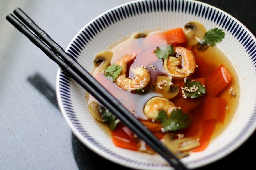 Bouillon de crevettes - Shrimps light soup
