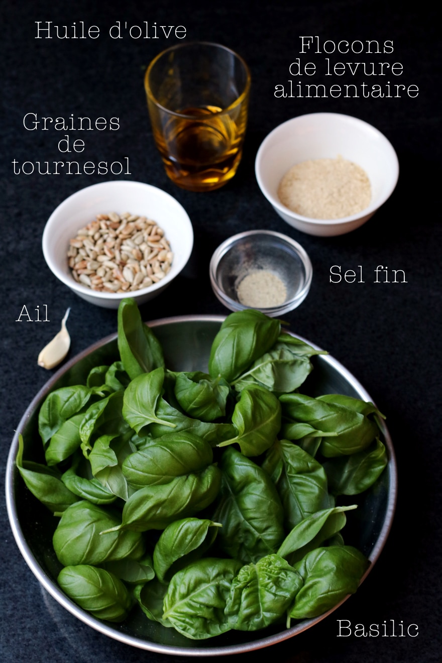 ingredients pesto végétal