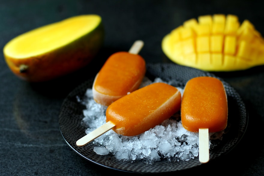 Sorbet mangue en bâtonnet - Mango popsicles
