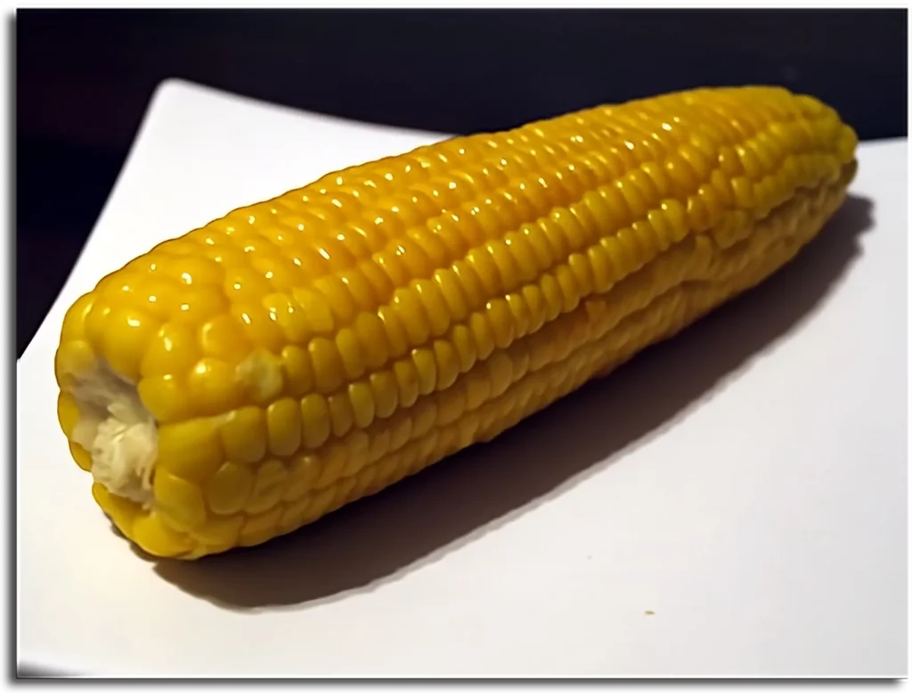 Cuisson des épis de maïs 1 Epi de maïs cuit.
