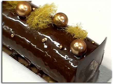 Bûche de Noël chocolat-caramel d'Arnaud Lahrer