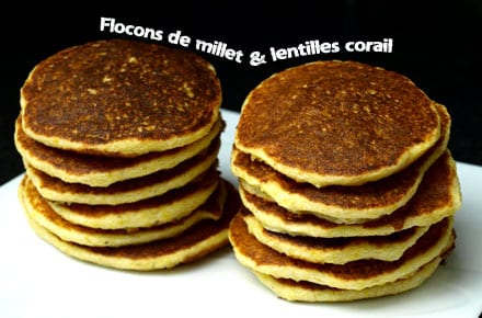 Pancakes sans gluten au millet et lentilles corail
