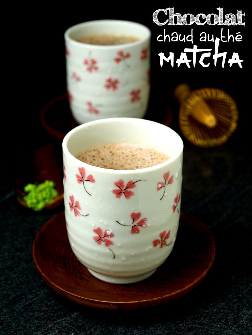 Hot dairyfree chocolate with matcha tea