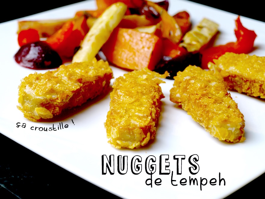 Nuggets de tempeh aux corn-flakes