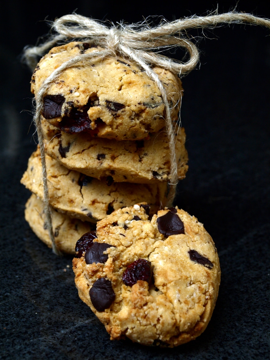 Cookies sans gluten (cacao & cranberries)