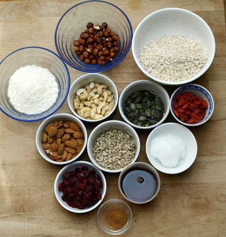 Ingrédients du granola au sarrasin