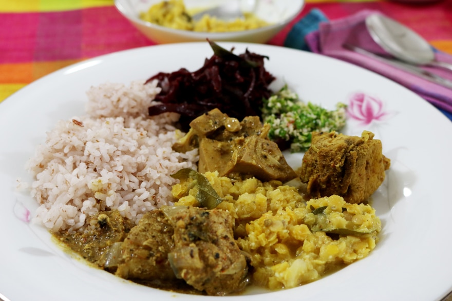 Le rice & curry de la guesthouse Hantana à Kandy